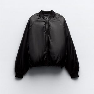 ZARA OVERSIZED COATED PADDED BOMBER
